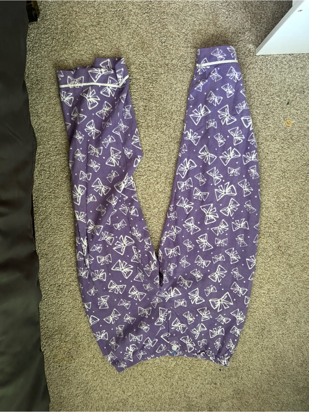 Simply Vera Vera Wang Purple Bow-Print Kids Leggings